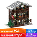 2231PCS MOC Christmas Alpine Lodges Building Blocks Creative Street View Winter Snow House Architecture Model Toys for Kid Gift