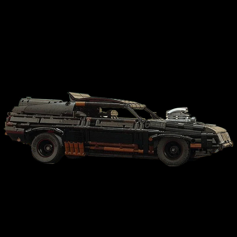 1510PCS City Technology RC Black Interceptor Muscle Supercar MOC-35846 Motor Remote Control Car Building Blocks Toy for Kid Gift