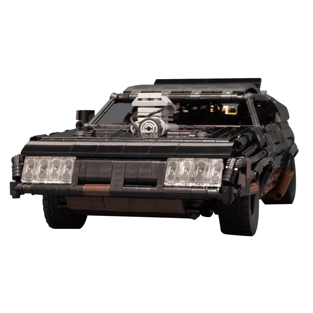 1510PCS City Technology RC Black Interceptor Muscle Supercar MOC-35846 Motor Remote Control Car Building Blocks Toy for Kid Gift